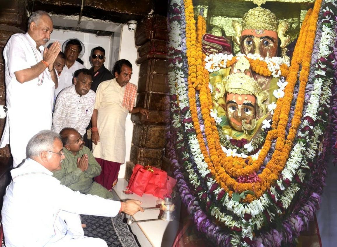 नवरात्रि ; मुख्यमंत्री भूपेश बघेल ने रतनपुर में मां महामाया के किये दर्शन…